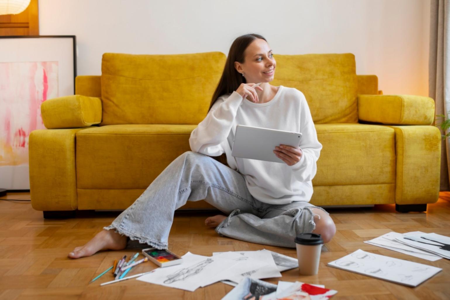 Business professional reviewing financial documents and planning materials